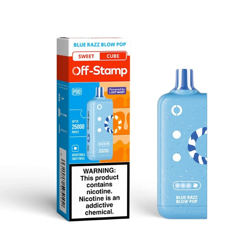 Blue Razz B-Pop Off Stamp Sweet Cube Pod 25K - Vape.LLC