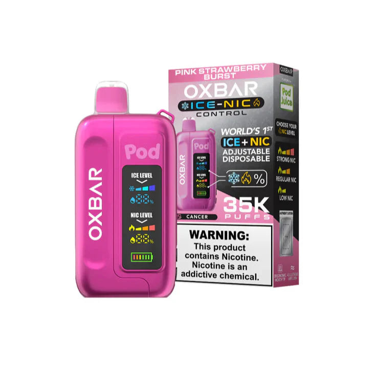 Pink Strawberry Burst Oxbar Ice-Nic Control 35K - Black Coral