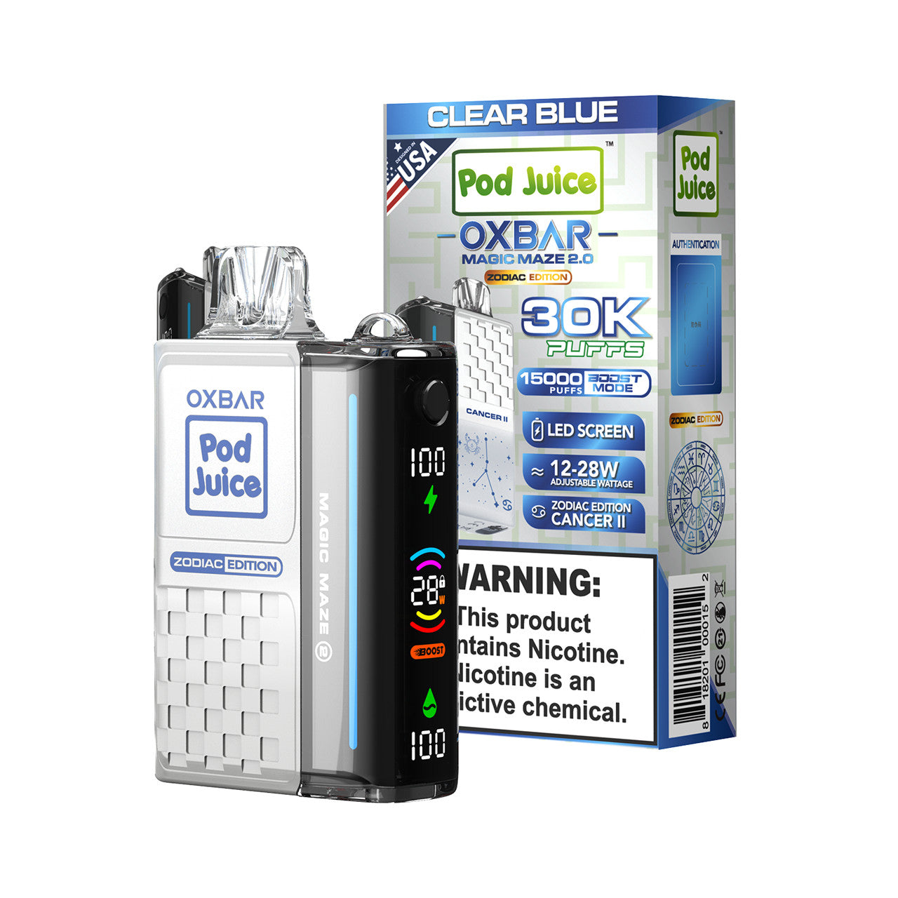 Clear Blue Oxbar Magic Maze 2.0 Pod Juice 30K - Black Coral