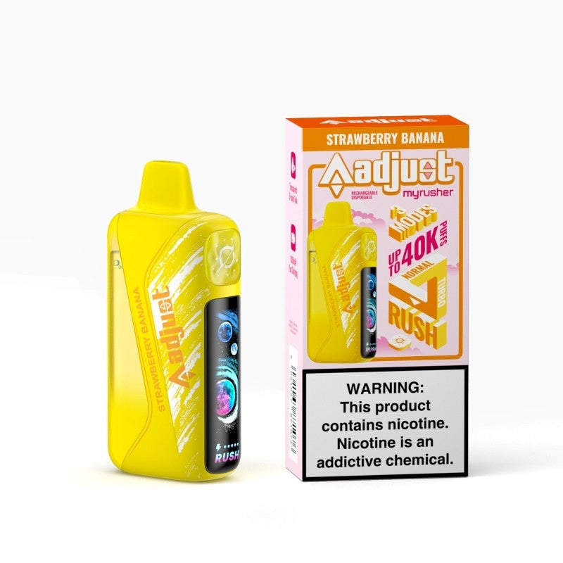 Adjust MyRusher 40K Strawberry Banana Disposable Vape - Vaping Shop