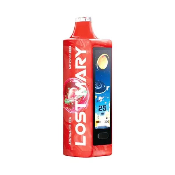 Lost Vape device with digital display on a white background