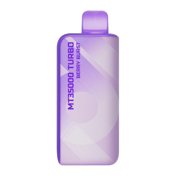 Purple vape device with 'MT3500 Turbo Berry Burst' text on a white background