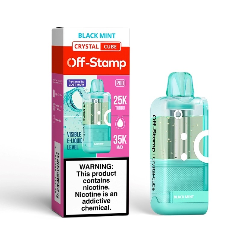 Black Mint Off Stamp Crystal Cube Pod