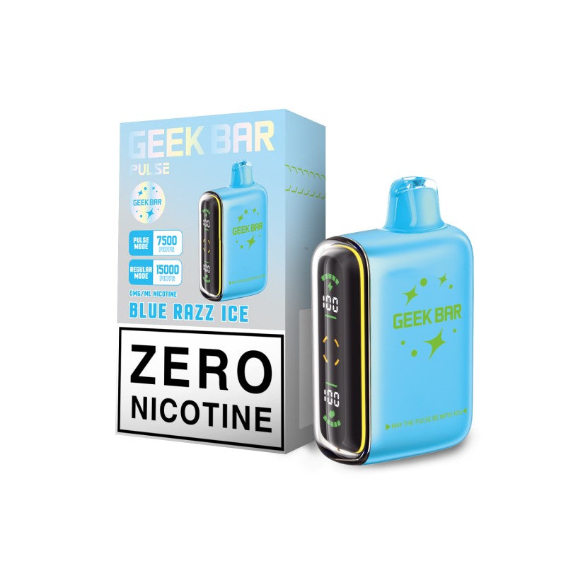 Blue Razz Ice (Zero Nicotine) Geek Bar Pulse 15000 - Vape.LLC