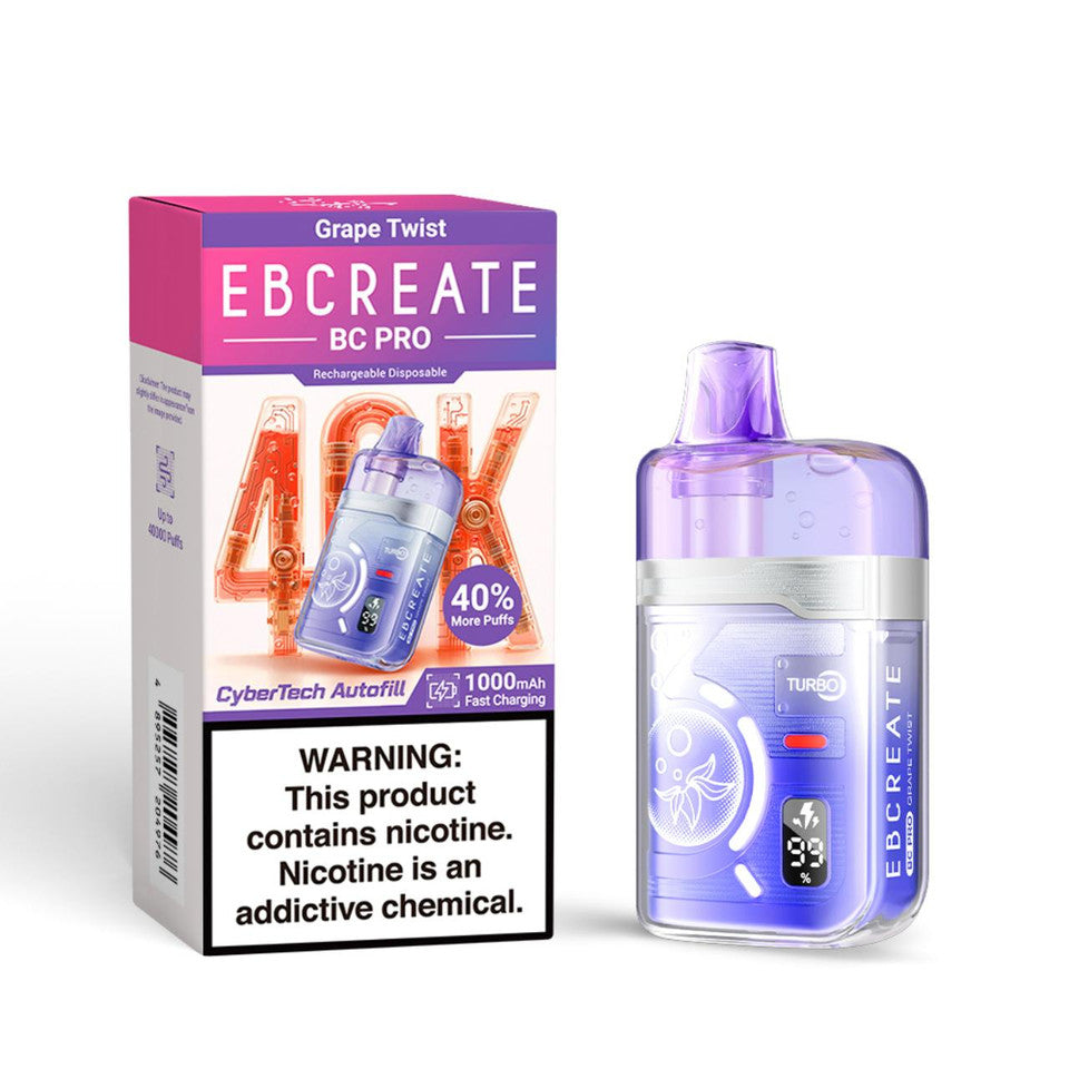 EBCREATE BC Pro 40K Grape Twist Disposable Vape - Vaping Shop