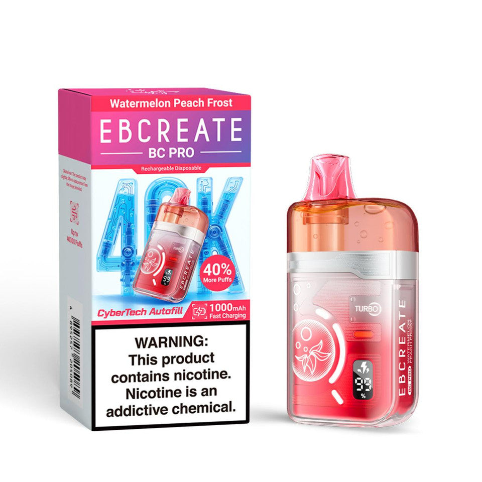 EBCREATE BC Pro 40K Watermelon Peach Frost Disposable Vape - Vaping Shop