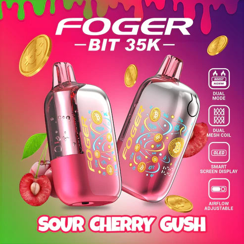 Foger Bit 35K Sour Cherry Gush Disposable Vape - Vaping Shop