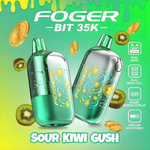 Foger Bit 35K Sour Kiwi Gush Disposable Vape - Vaping Shop