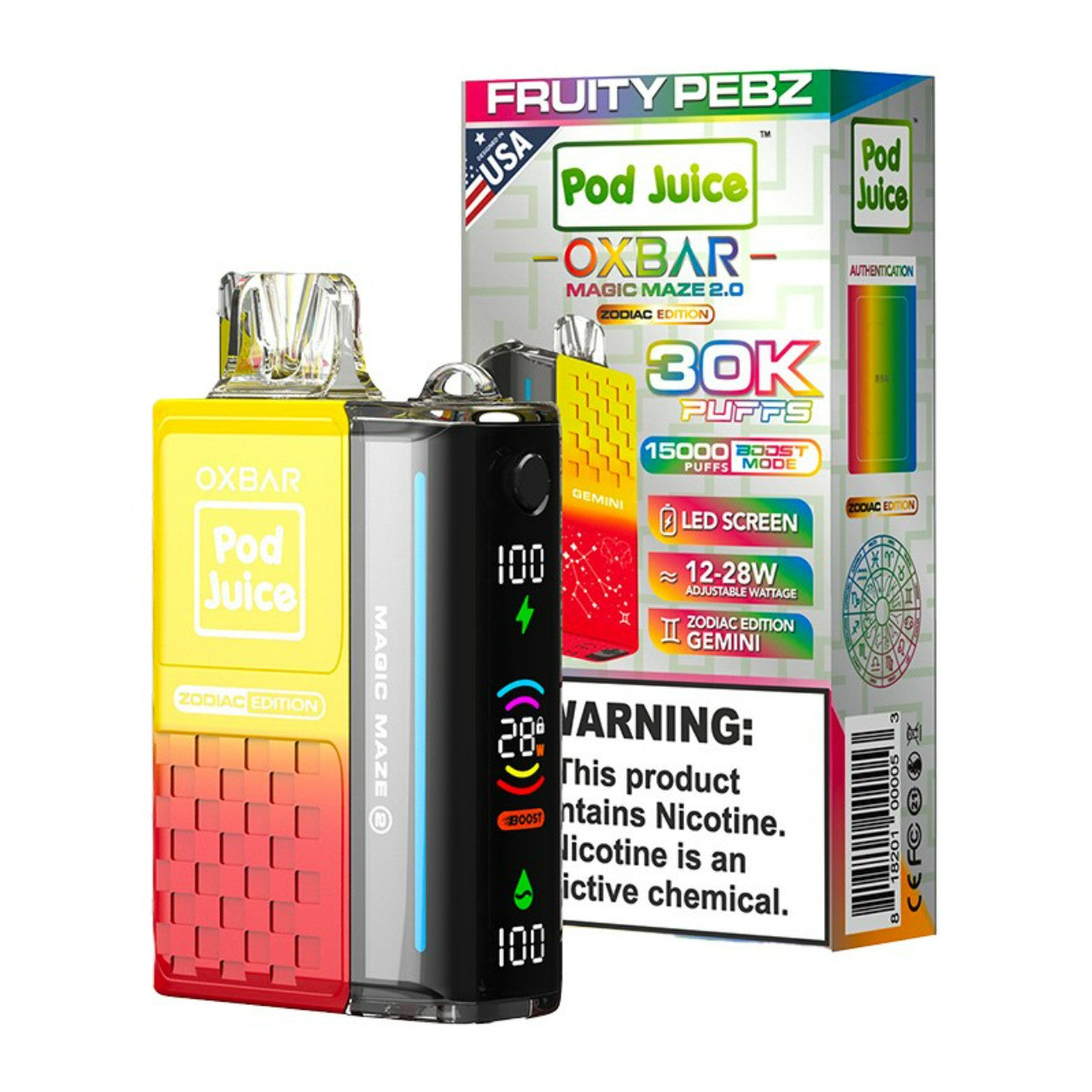 Fruity Pebz Oxbar Magic Maze 2.0 Pod Juice 30K - Black Coral