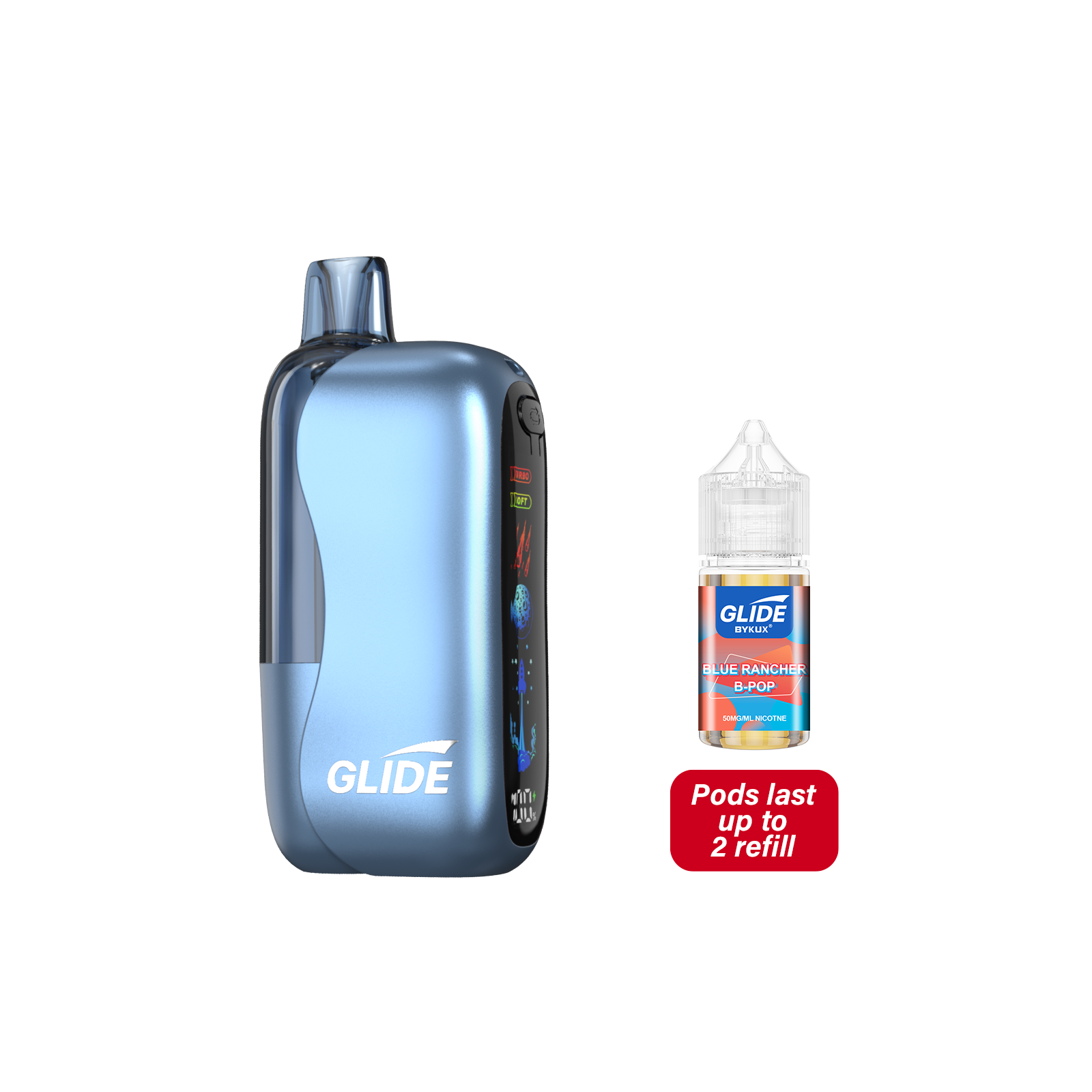Glide 80K Pod Blue Rancher B-Pop Disposable Vape – Vaping Shop