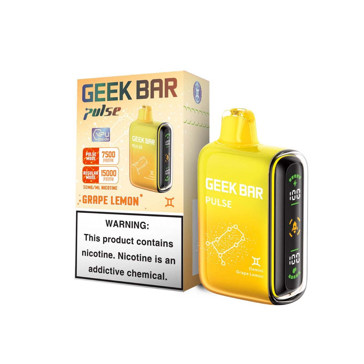 Grape Lemon Geek Bar Pulse 15000 - Vape.LLC