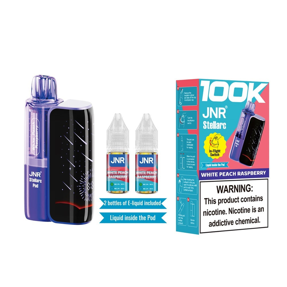 JNR Stellarc 100K Kit White Peach Raspberry Disposable Vape - Vaping Shop