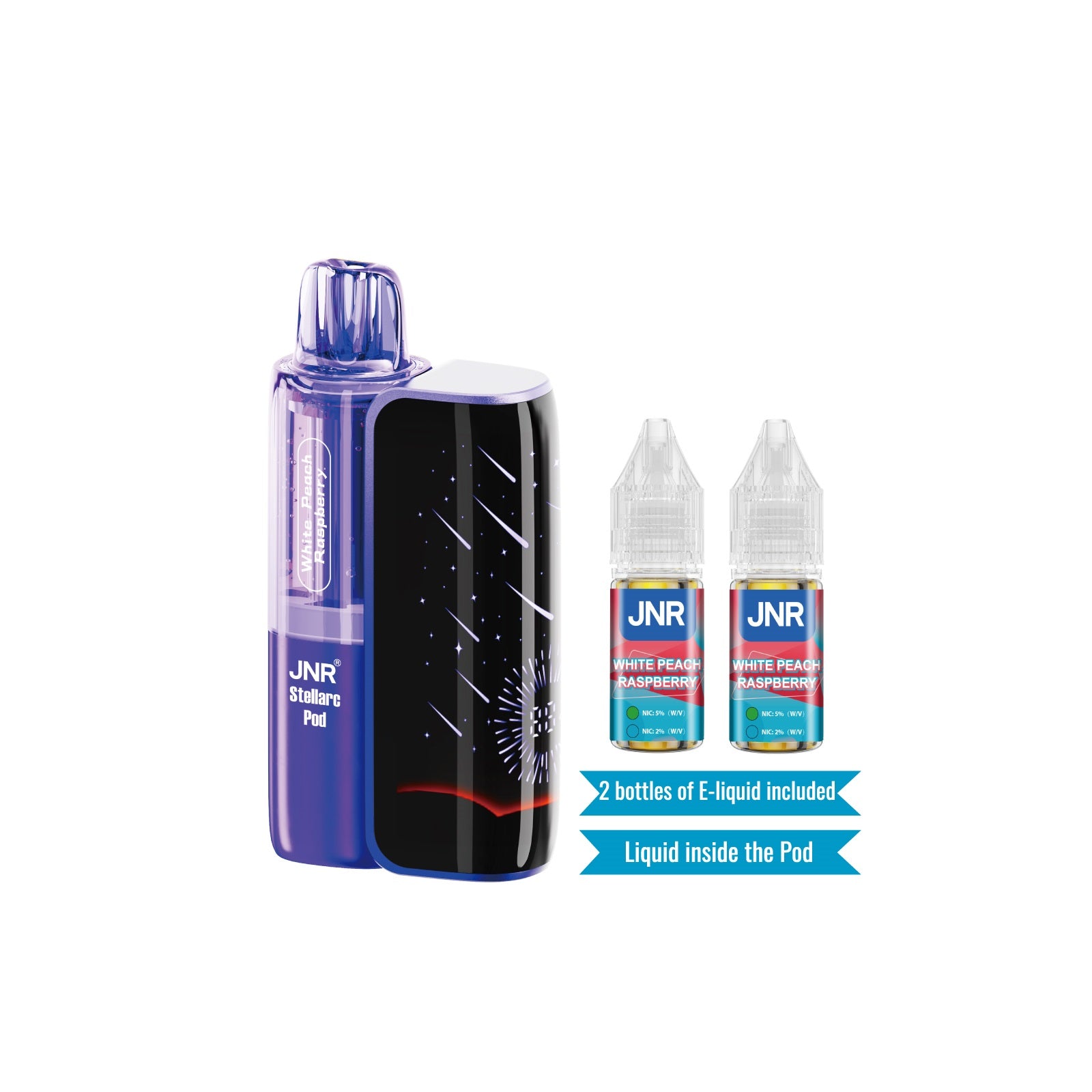 JNR Stellarc 100K Kit White Peach Raspberry Disposable Vape - Vaping Shop