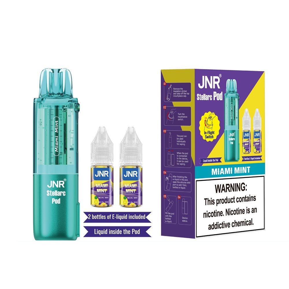 JNR Stellarc 100K Pod Miami Mint Disposable Vape - Vaping Shop 