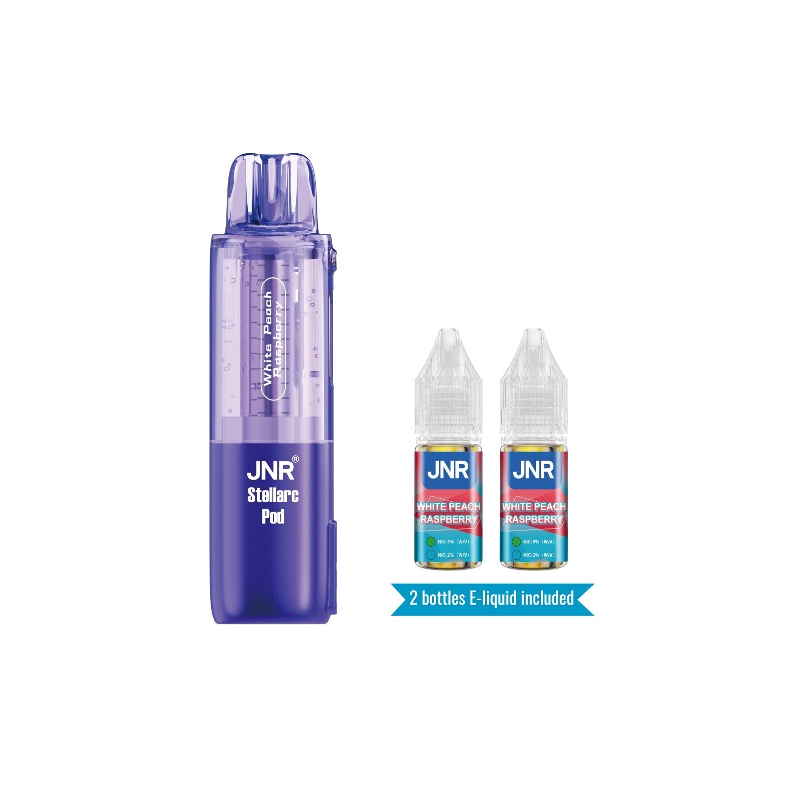 JNR Stellarc 100K Pod White Peach Raspberry Disposable Vape - Vaping Shop