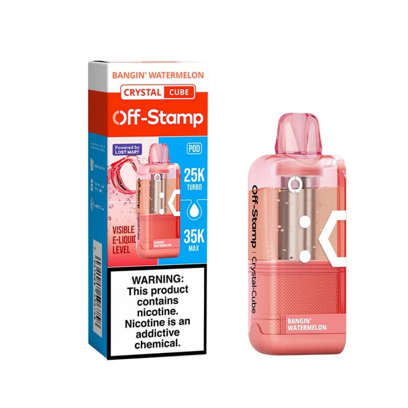Off-Stamp X-Cube Crystal 35K Pod Bangin Watermelon Disposable Vape - Vaping Shop