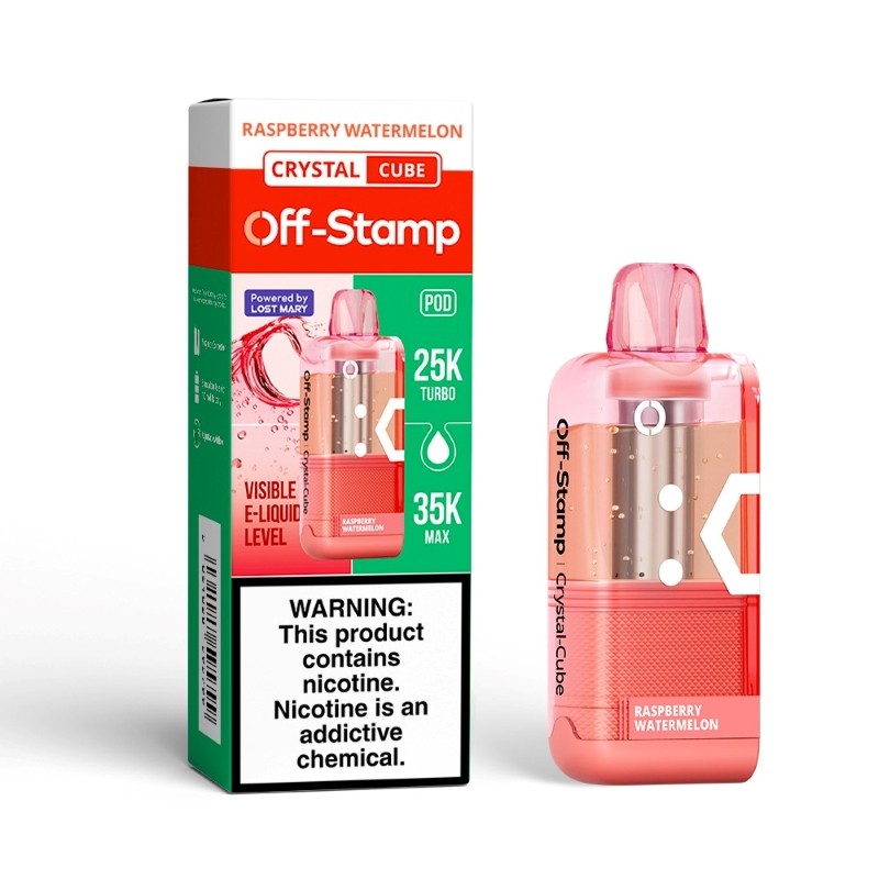 Raspberry Watermelon Off Stamp Crystal Cube Pod