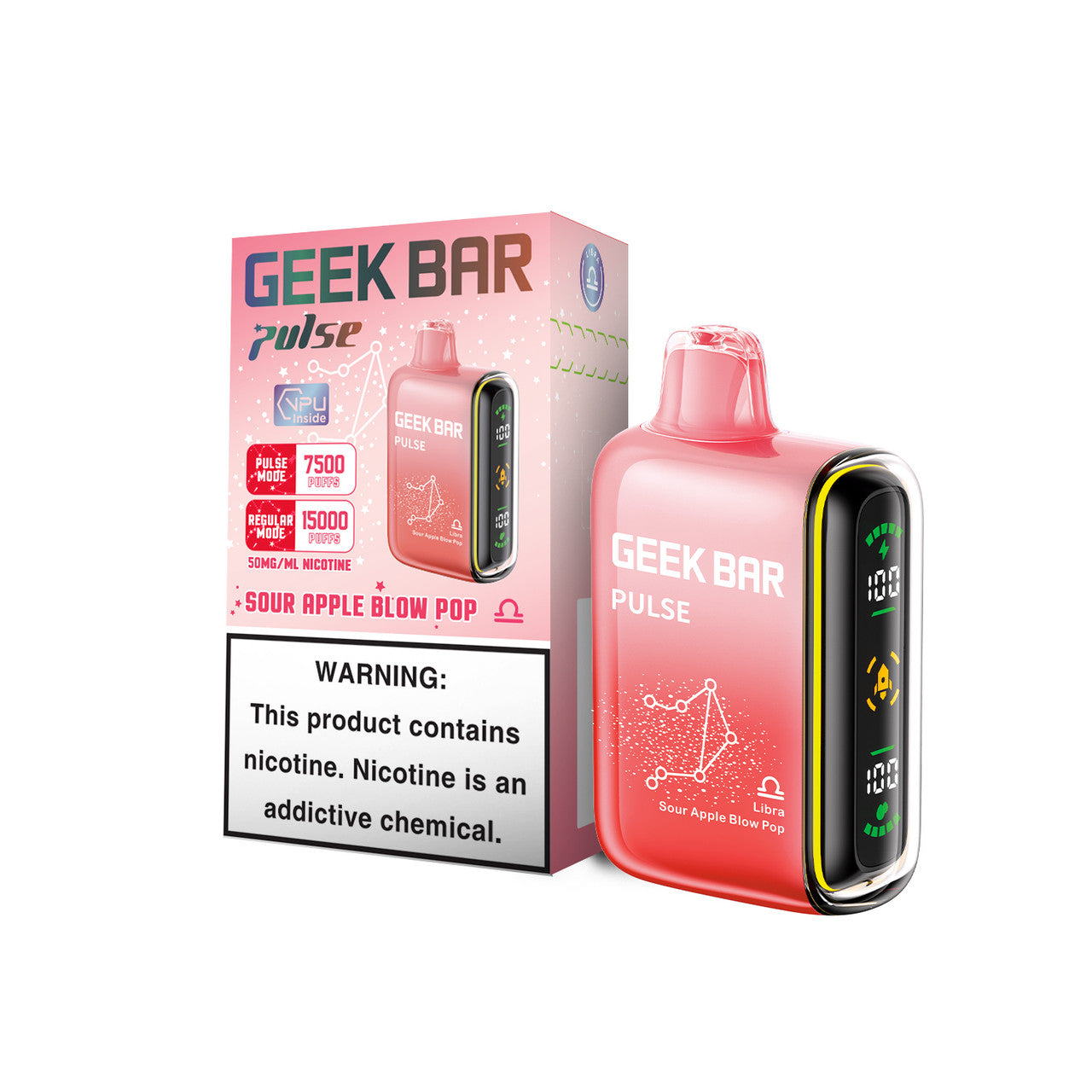Sour Apple Blow Pop Geek Bar Pulse 15000 - Vape.LLC