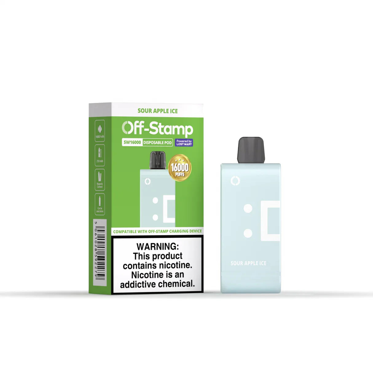 Sour Apple Ice Off Stamp SW16000 Pod - Black Coral