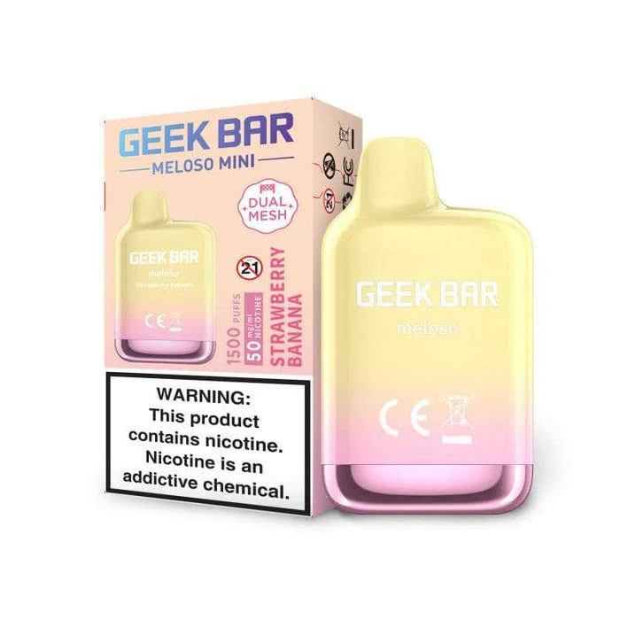 Geek Bar Meloso Mini 1500 Strawberry Banana Disposable Vape - Vaping Shop