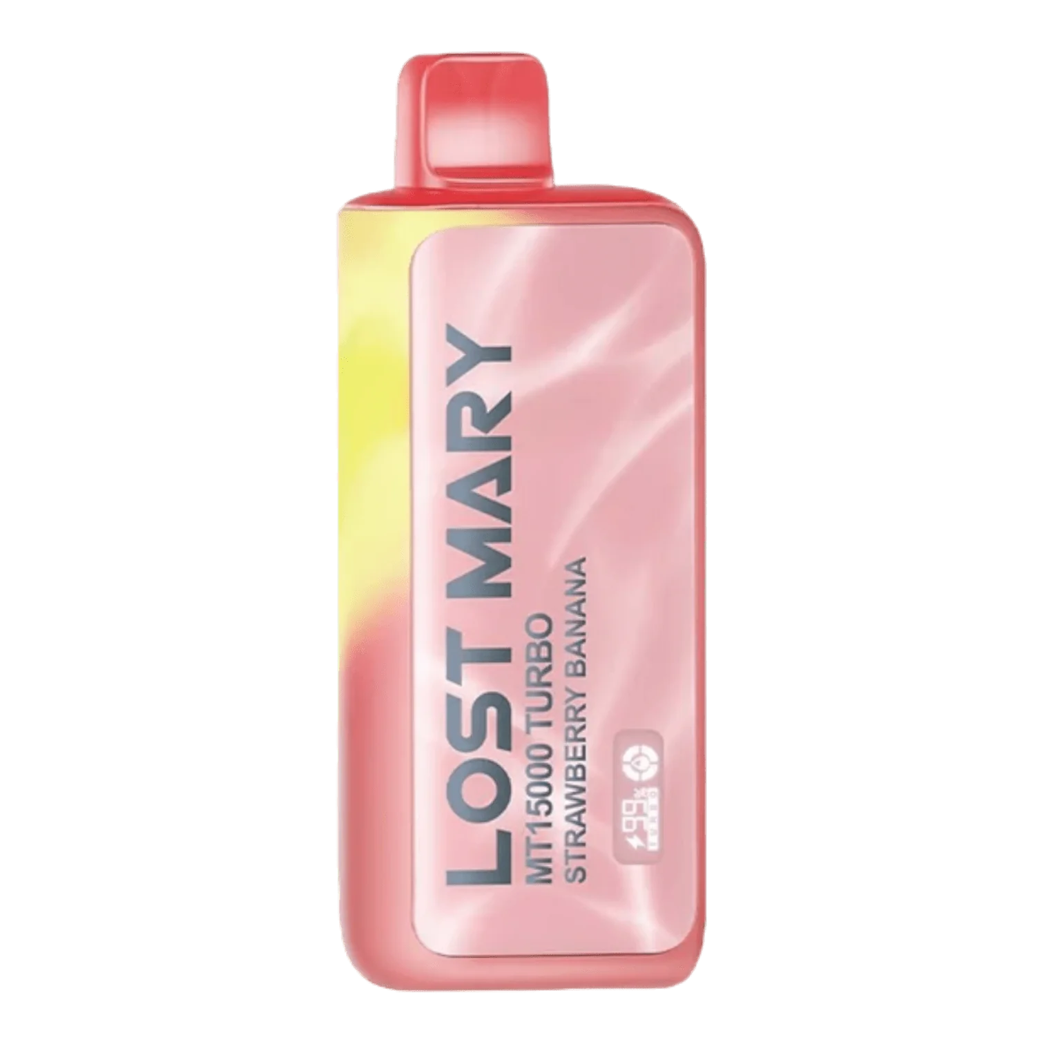 Lost Mary vape device with pink and yellow gradient on a white background