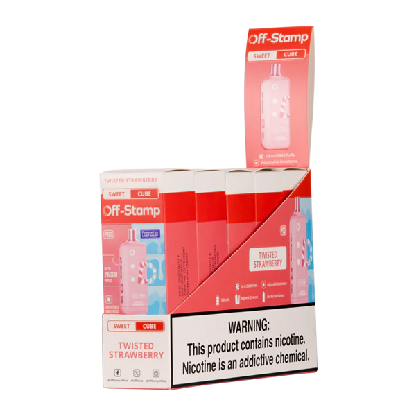 Off Stamp Sweet Cube 25K Pod Twisted Strawberry Disposable Vape - Vaping Shop