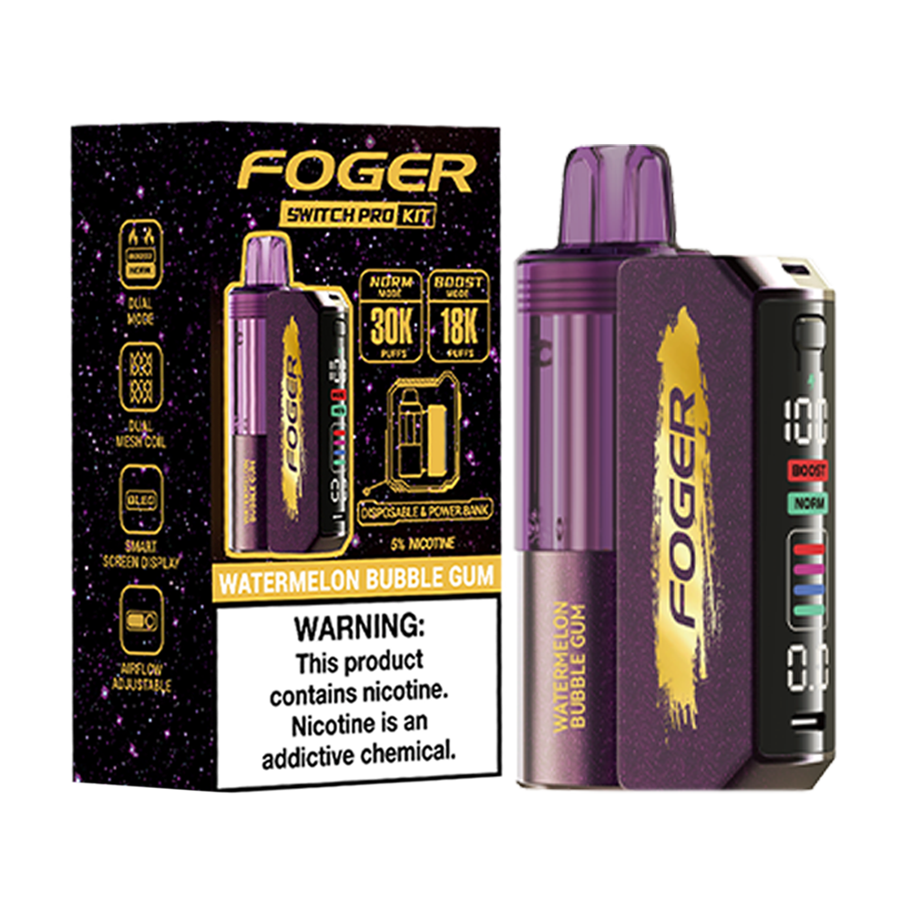 Watermelon Bubble Gum Foger Switch Pro 30K Kit - Black Coral