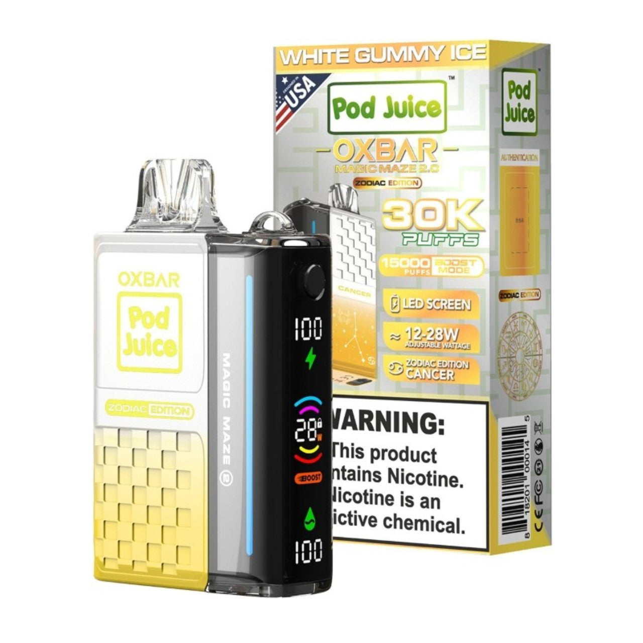 White Gummy Ice Oxbar Magic Maze 2.0 Pod Juice 30K