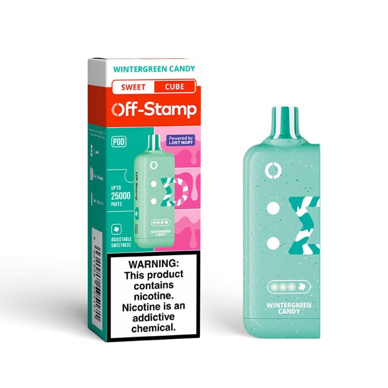 Wintergreen Candy Off Stamp Sweet Cube Pod 25K - Vape.LLC