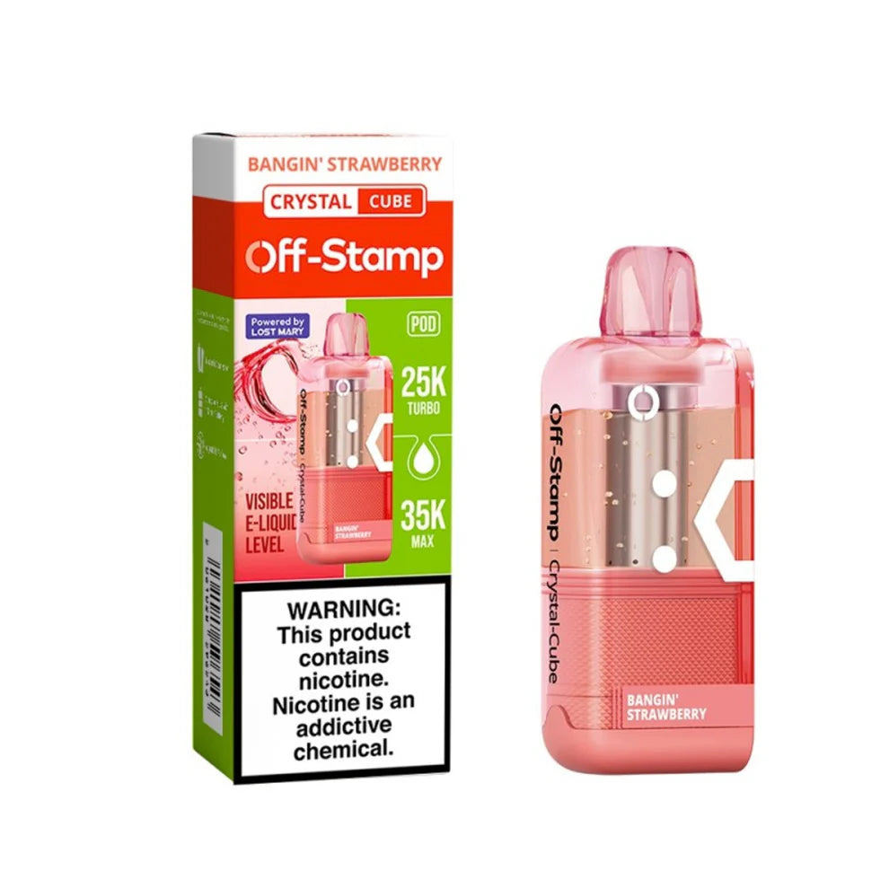Off-Stamp X-Cube Crystal 35K Pod Bangin Strawberry Disposable Vape - Vaping Shop