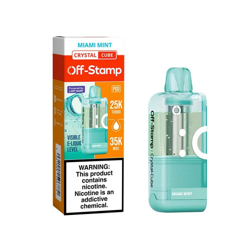 Off-Stamp X-Cube Crystal 35K Pod Miami Mint Disposable Vape - Vaping Shop