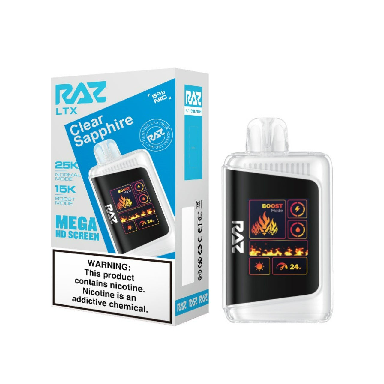 Clear Sapphire Raz LTX 25K - Vape.LLC