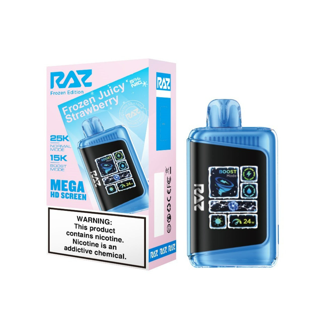 Frozen Juicy Strawberry (Frozen Edition) Raz LTX 25K - Vape.LLC