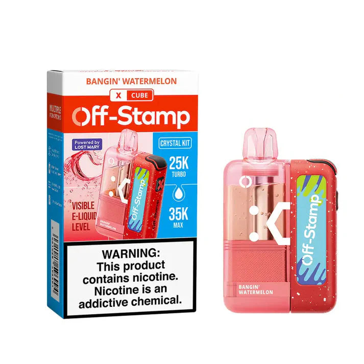 Off‑Stamp X‑Cube Crystal 35K Kit Bangin Watermelon Disposable Vape - Vaping Shop