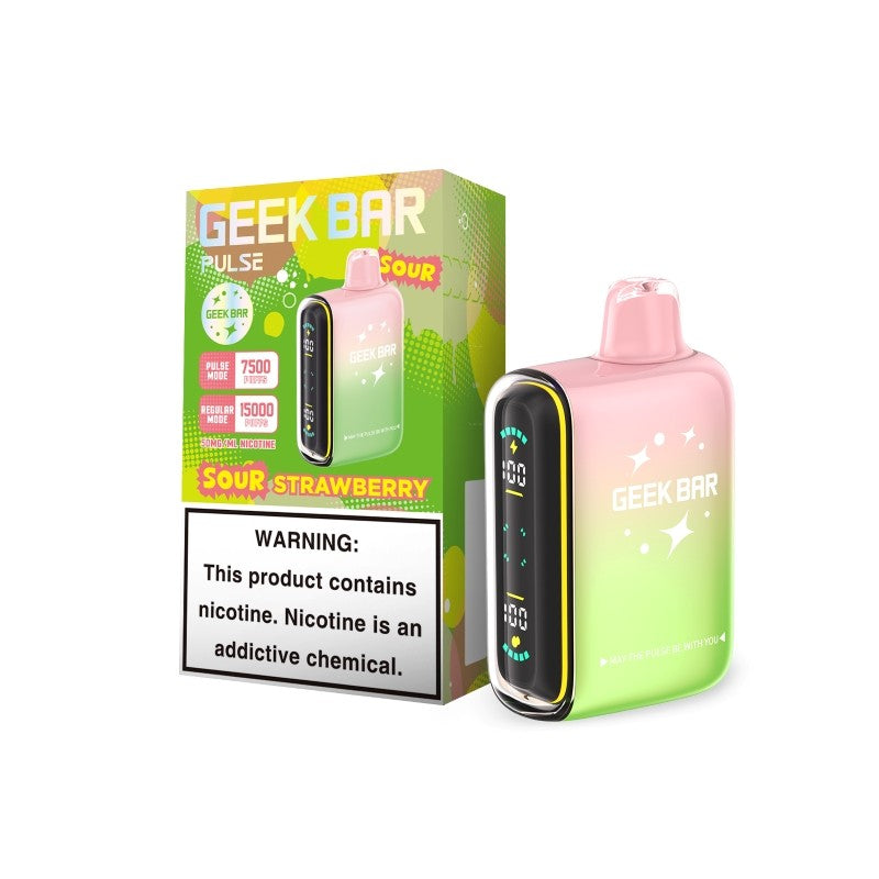 sour strawberry geek bar pulse 15000 - Vaping Shop